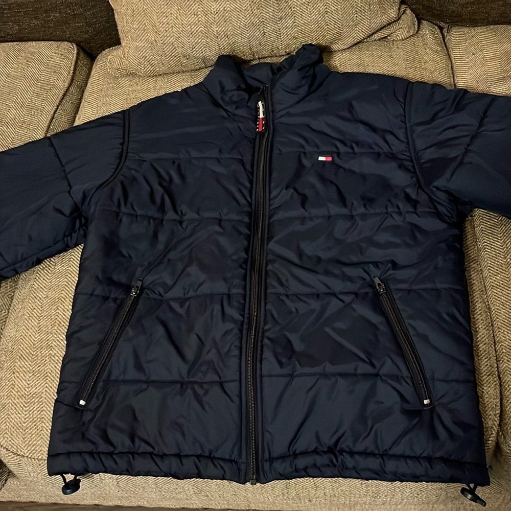 Tommy Hilfiger blue winter jacket. Non-smoking home. Great condition. Kids XL.